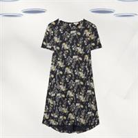 Ex Fat Face Women's Short Sleeve Simone Jersey Dress in Navy Floral (Defect) - 14 Regular