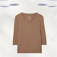 Ex Fat Face Womens 3/4 Sleeve Keme Organically Cotton Top in Brown (Defect) - 20 Regular
