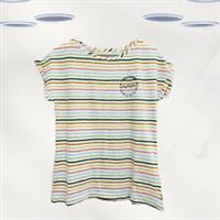 Ex Fat Face Women's Short Sleeve Ivy T-Shirt in Rainbow Stripe (Defect) - 8 Regular