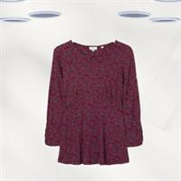 Ex Fat Face Women's 3/4 Sleeve Delilah Top in Plum (Defect) - 8 Regular