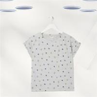 Ex Fat Face Women's Ladybird Stripe Pyjama Loungewear Top in Grey (Defect) - 18 Regular