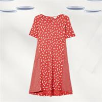 Ex Fat Face Women's Short Sleeve Simone Daisy Dress in Red Cranberry - 6 Regular