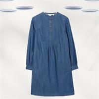 Ex Fat Face Women's Long Sleeve Denim Dress in Blue (Defect) - 6 Regular