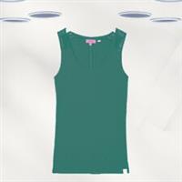 Ex Fat Face Womens Sleeveless Lace Trim Vest Top in Green - 24 Regular