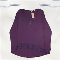 Ex Fat Face Women's Long Sleeve Cotton Blend Blouse in Purple - 16 Regular