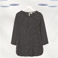 Ex Fat Face Womens 3/4 Sleeve Tulip Sparkle Stripe Top in Navy - 8 Regular