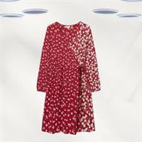 Ex Fat Face Women's Meadow Jersey Dress In Red Floral (Defect) - 12 Regular