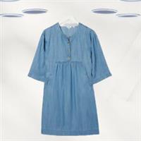 Ex Fat Face Women's Andi Chambray 3/4 Sleeve Denim Dress in Blue (Defect) - 10 Regular