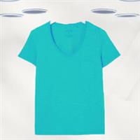 Ex Fat Face Womens Maggie V-Neck Organic Cotton T-Shirt in Mint Green (Defect) - 12 Regular