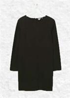 Ex Fat Face Women's Long Sleeve Back Zip Sweat Dress in Black - S Regular