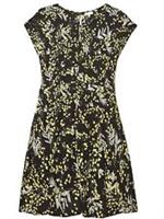 Ex Fat Face Women's Erin Mimosa Short Sleeve Jersey Dress In Black Floral - 8 Regular