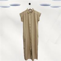 Ex Fat Face Women's Linen Midi Shirt Dress in Light Brown (Defect) - 6 Regular