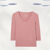 Ex Fat Face Womens 3/4 Sleeve Keme Organically Cotton Top in Rose Pink (Defect) - 8 Regular