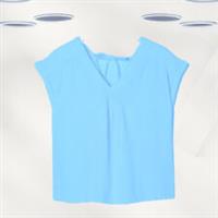 Ex Fat Face Women's Short Sleeve Sadie Blouse in Blue (Defect) - 12 Regular