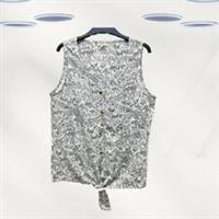 Ex Fat Face Womens Sleeveless Floral Jersey Tie Top in Ivory (Defect) - 12 Regular