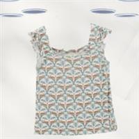 Ex Fat Face Women's Frill Sleeve Leopard Print Summer Top in Green - 12 Regular