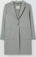 Fat Face Carla Chuck On Coat Marl Grey UK 10 Bnwt Wool Blend - 10 Regular