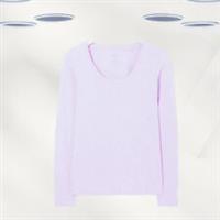 Ex Fat Face Women's Long Sleeve Kelly Scoop Organic T-Shirt In Lilac (Defect) - 14 Regular