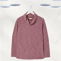 Ex Fat Face Womens Long Sleeve Funnel Neck Sweat Top in Purple (Defect) - 8 Regular