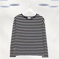 Ex Fat Face Womens Long Sleeve Breton Stripe Top in Navy (Defect) - 10 Regular