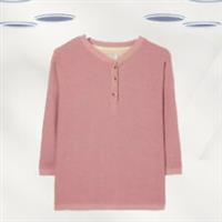 Ex Fat Face Womens 3/4 Sleeve Henley Sweat Top In Pink (Defect) - 12 Regular