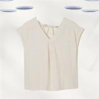 Ex Fat Face Women's Short Sleeve Sadie Blouse in Natural Ivory (Defect) - 12 Regular