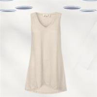 Ex Fat Face Women's Landstone Linen Sleeveless T-Shirt In Cotton Seed - 12 Regular