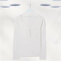 Ex Fat Face Women's Long Sleeve Henley Livvy Lounge T-Shirt in Ivory (Defect) - 12 Regular