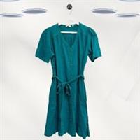 Ex Fat Face Women's Short Sleeve Belted Dress in Green (Defect) - 14 Regular