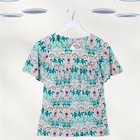 Ex Fat Face Womens Short Sleeve Paisley Top in Teal Green - 12 Regular