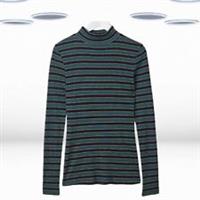 Ex Fat Face Women's Cotton Blend High Neck Top i Teal Green (Defect) - 12 Regular
