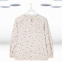 Ex Fat Face Women's Long Sleeve Ditsy Cotton Blouse in Ivory Floral - 12 Regular