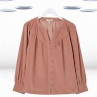 Ex Fat Face Women's Long Sleeve Cord Blouse in Rose Pink - 18 Regular