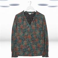 Ex Fat Face Women's Long Sleeve Textured Spot Top in in Brown - 8 Regular
