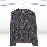 Ex Fat Face Women's Long Sleeve Inspirit Floral Blouse in Black - 12 Regular