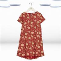 Ex Fat Face Womens Simone Stitchwork Floral Jersey Dress in Red (Defect) - 12 Regular
