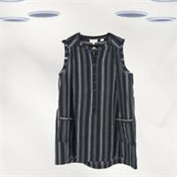 Ex Fat Face Womens Amelia Stripe Longline Top in Black (Defect) - 12 Regular