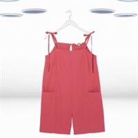 Ex Fat Face Women's Sleeveless Linen Blend Spaghetti Straps Playsuit in Pink - 16 Regular