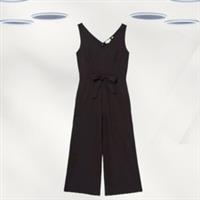 Ex Fat Face Women's Sleeveless Linen Blend Jumpsuit in Black - 24 Regular