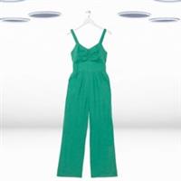 Ex Fat Face Womens Sleeveless Linen Jumpsuit in Green - 8 Short