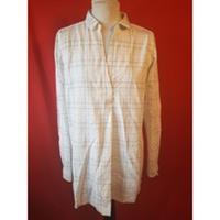 Fat Face Women's White Black Check 100% Cotton Blouse Size 14 - 14 Regular
