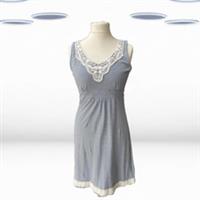 Ex Fat Face Women's Sleeveless Crochet Detail Striped Jersey Dress - Blue Mix - 10 Regular