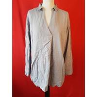 FAT FACE Grey Linen Blend Oversized Top Size 14 - 14 Regular