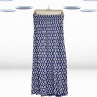 Ex Fat Face Women's Tile FLoral Print Jersey Maxi Skirt in Blue - M Regular