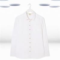 Ex Fat Face Womens Long Sleeve Linen Shirt in White (Defect) - 18 Regular