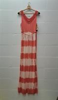 Fat Face Tie Die Long Sleeveless Stripe Belted Maxi Dress NWT - M Regular
