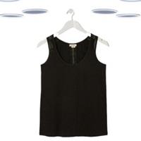 Ex Fat Face Women's Hallie Lace Sleeveless Vest in Black - 8 Regular
