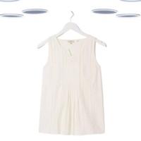 Ex Fat Face Women's Sleeveless Cassie Cotton Broderie Cami In Ivory - 6 Regular