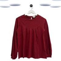 Ex Fat Face Women's Long Sleeve Cotton Blouse in Red - 6 Regular