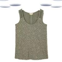 Ex Fat Face Women's Sleeveless Double Spot Halle Lace Vest in Green - 6 Regular